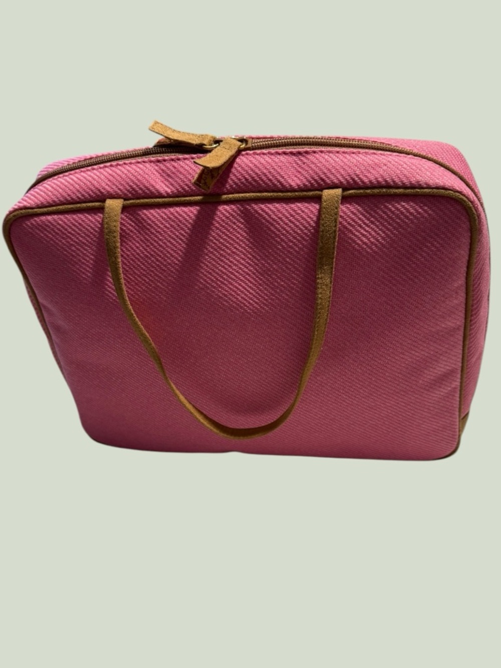 Stephanie Johnson Pink Women's Travel Tote Bag with Suede Trim & Plastic Lining